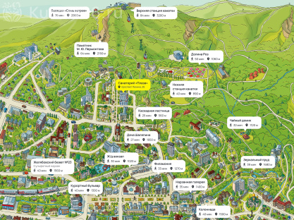 Санаторий «Плаза» Кисловодск на карте Санаторий «Плаза» Кисловодск — карта расположения